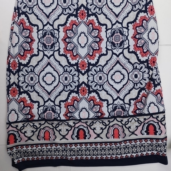 Liz Claiborne Blue White Coral Geodesic Print Dress Sz S - Picture 10 of 14